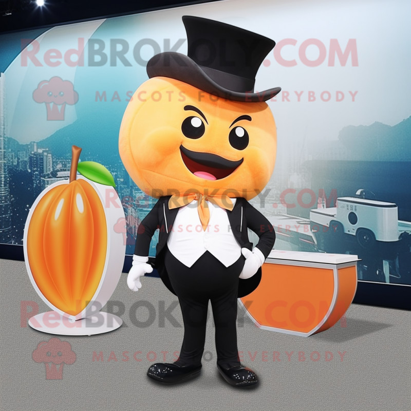 Peach Hourglass mascot costume character dressed with a Suit Pants and Wraps Peach Hourglass mascot costume character dressed with a Suit Pants and Wraps