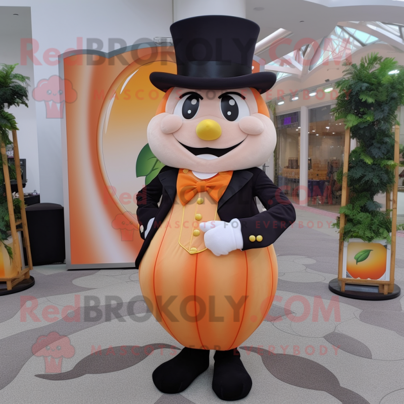 Peach Hourglass mascot costume character dressed with a Suit Pants and Wraps Peach Hourglass mascot costume character dressed with a Suit Pants and Wraps