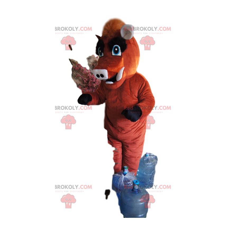 Brązowa maskotka dzika ze wspaniałym herbem - Redbrokoly.com Brązowa maskotka dzika ze wspaniałym herbem - Redbrokoly.com
