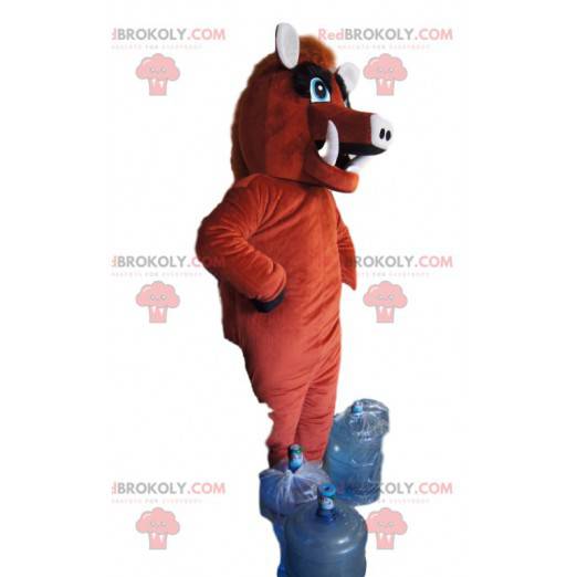 Maskot hnědého kance s nádherným hřebenem - Redbrokoly.com