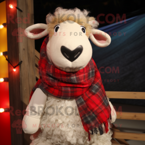 Cream Merino Sheep maskot...