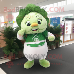 nan Cabbage mascot costume character dressed with a Polo Shirt and Keychains