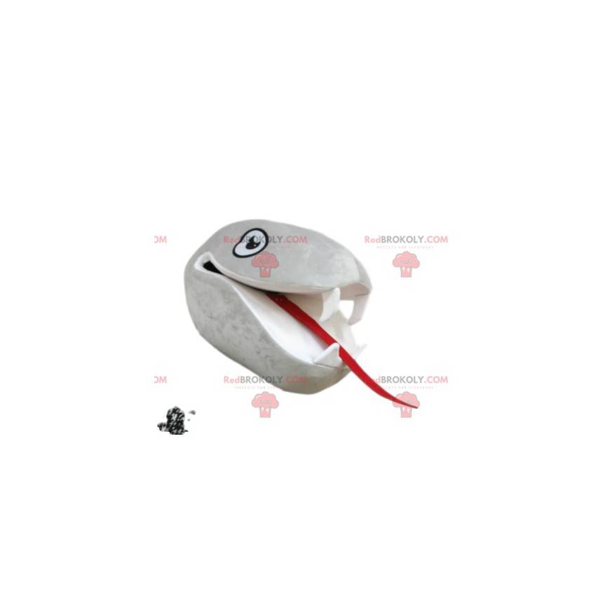 Šedá hadí maskot hlava s velkými zuby - Redbrokoly.com Šedá hadí maskot hlava s velkými zuby - Redbrokoly.com