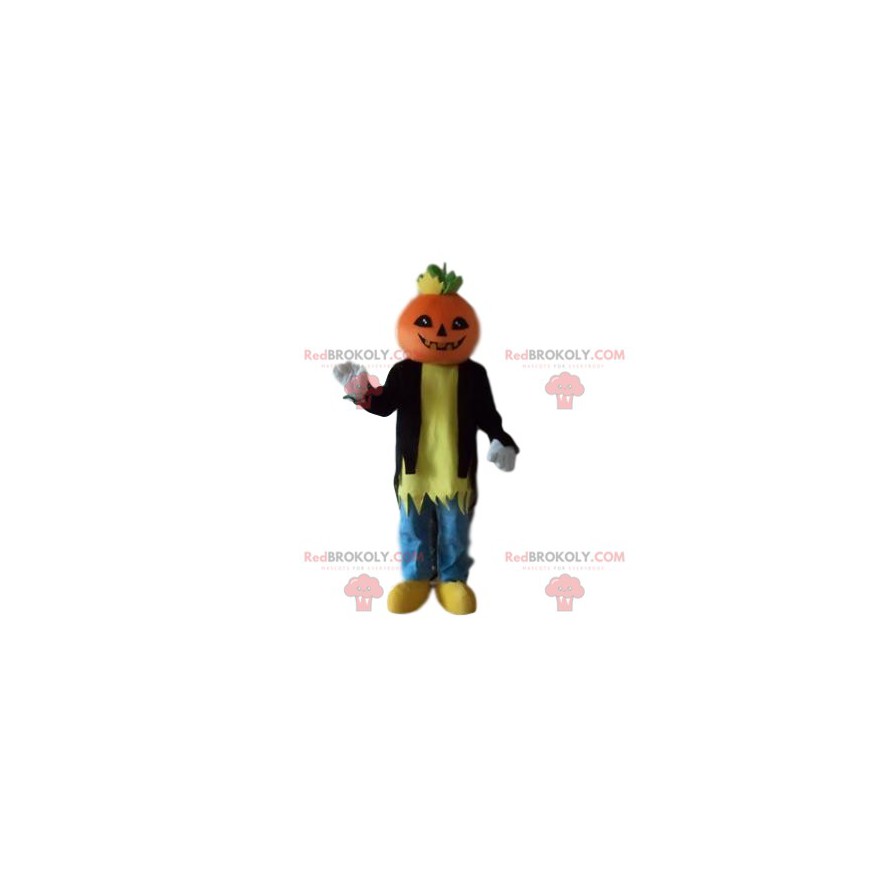 Mascota de personaje con una calabaza - Redbrokoly.com