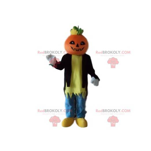 Mascota de personaje con una calabaza - Redbrokoly.com