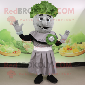 Grå Caesar Salad maskot...