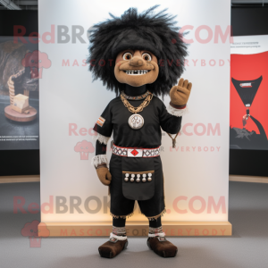 Black Chief mascot costume character dressed with a Henley Tee and Anklets
