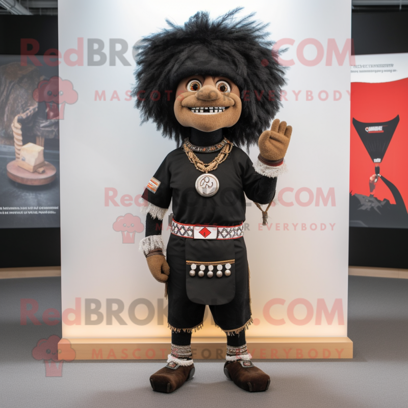 Black Chief mascot costume character dressed with a Henley Tee and Anklets Black Chief mascot costume character dressed with a Henley Tee and Anklets