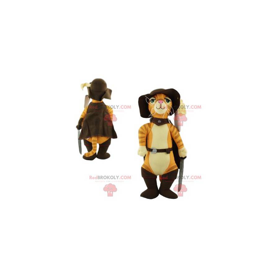 Mascot Puss in Boots very elegant, with his hat and sword - Mascot Puss in Boots very elegant, with his hat and sword -