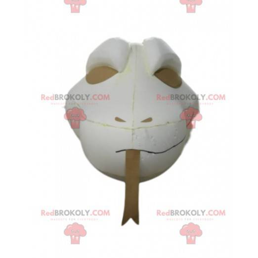 White snake mascot head. Snake costume - Redbrokoly.com