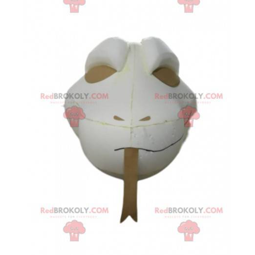 Witte slang mascotte hoofd. Snake kostuum - Redbrokoly.com