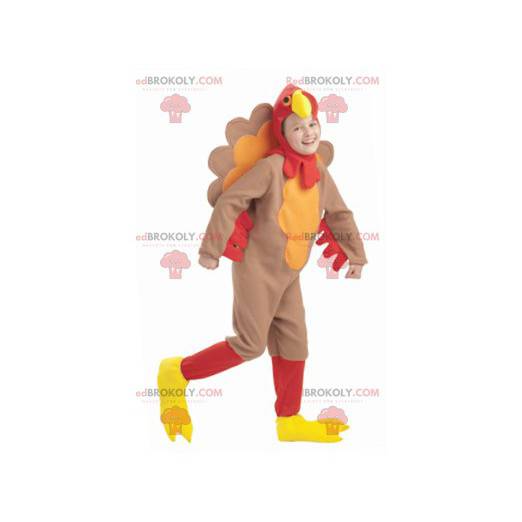 Rotes und gelbbraunes Truthahnmaskottchen - Redbrokoly.com