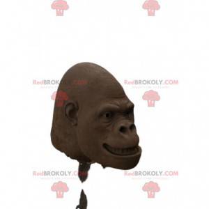 Cabeça do mascote do gorila marrom. Cabeça de fantasia de