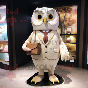 Cream Owl maskot kostume...