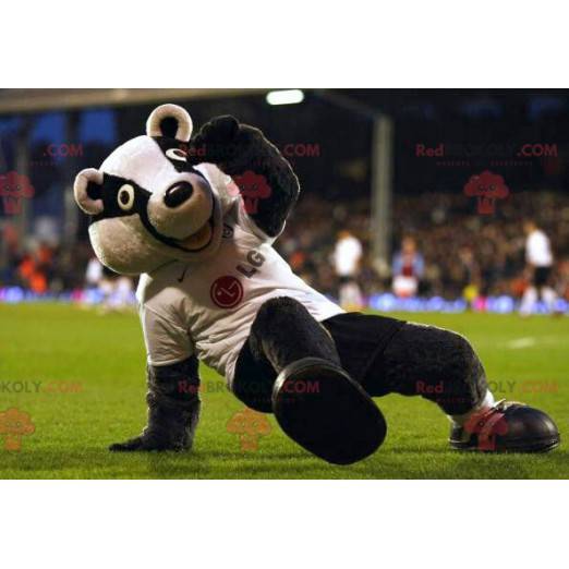 Mascota de oso mapache blanco y negro - Redbrokoly.com