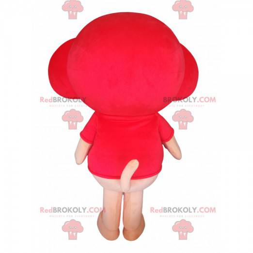 ¡La mascota del osito naranja con una camiseta roja con