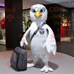 Hvid Falcon maskot kostume...