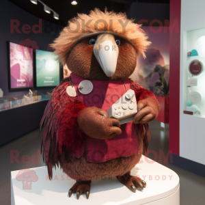 Maroon Kiwi maskot kostume...