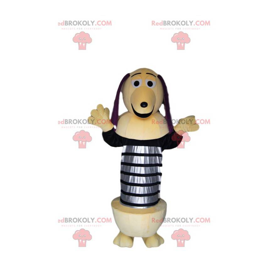 Gravhund maskot med en fjeder. Gravhund kostume - Redbrokoly.com