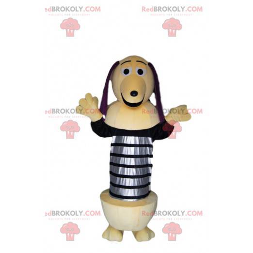 Dachshund mascot with a spring. Dachshund costume -