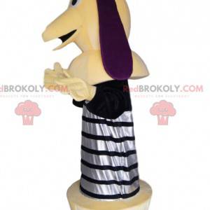 Dachshund mascot with a spring. Dachshund costume -