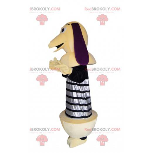 Dachshund mascot with a spring. Dachshund costume -