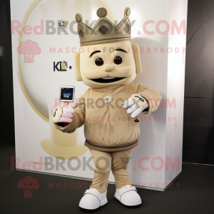 Beige King mascotte kostuum...