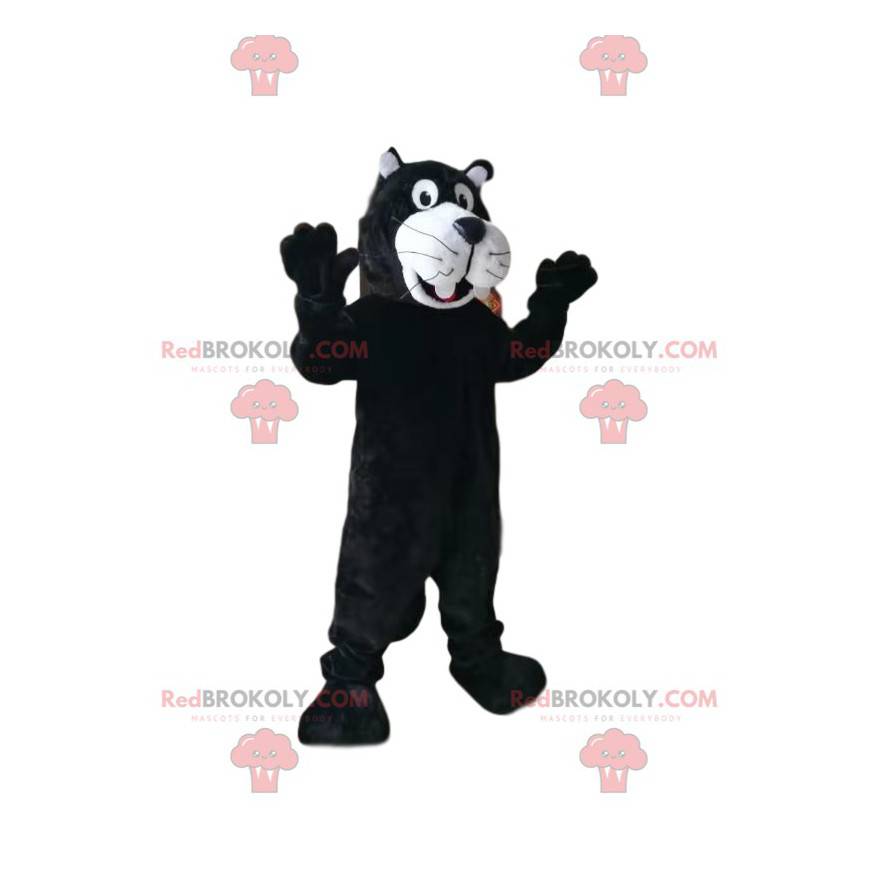 Sort og hvid panter maskot. Panther kostume - Redbrokoly.com