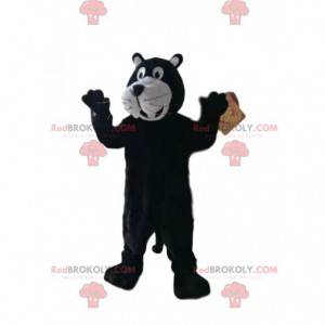 Sort og hvid panter maskot. Panther kostume - Redbrokoly.com