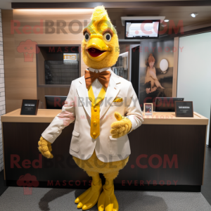 Guld kyckling maskot kostym...