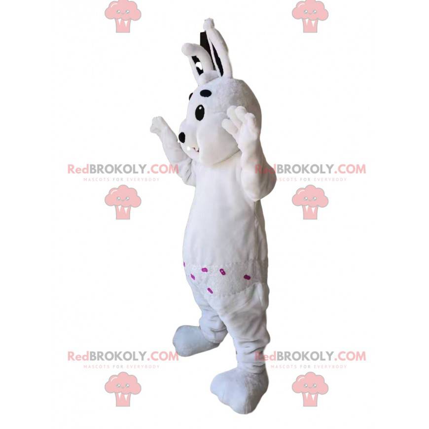 Mascotte di coniglio bianco. Costume da coniglio bianco -