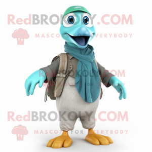 Teal Dove maskot drakt...