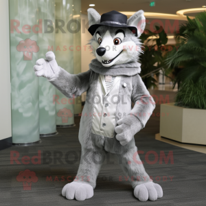 Silver Dingo maskot kostym...