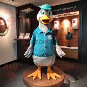 Teal Goose mascotte kostuum...