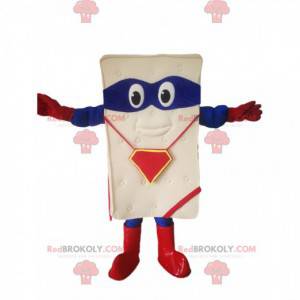 Mascote do colchão com uma venda azul! - Redbrokoly.com
