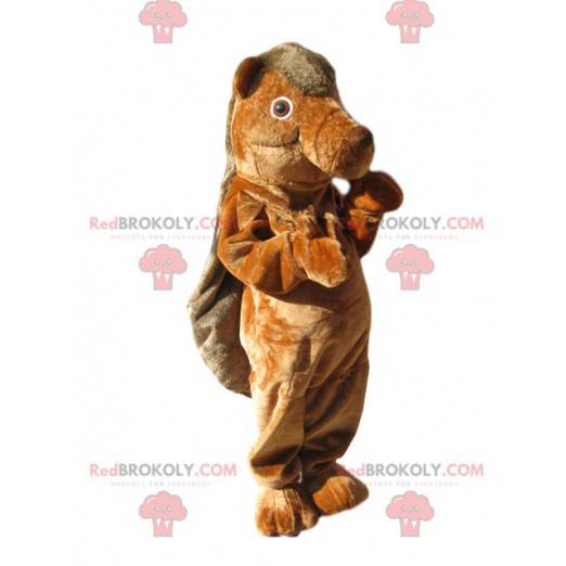 Mascotte castoro marrone. Costume da castoro - Redbrokoly.com