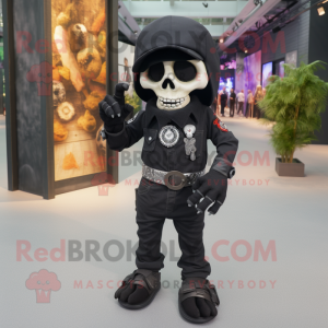 Black Skull maskot kostume...