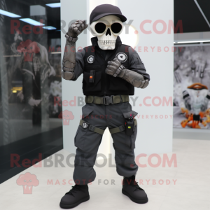Black Skull maskot kostym...