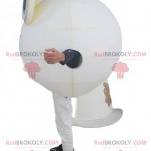 Round and white character mascot with blue eyes - Redbrokoly.com