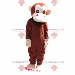 Mascotte de singe marron et crème. Costume de singe -