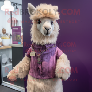 Lilla Alpaca maskot kostume...