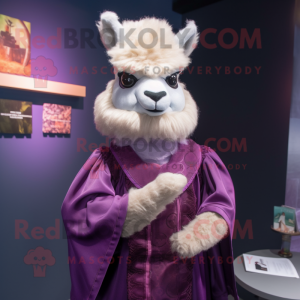 Lilla Alpaca maskot kostume...