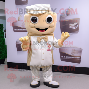 Beige Pop Corn mascotte...