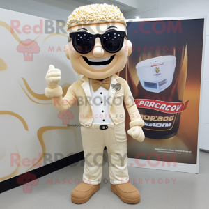 Beige Pop Corn mascotte...