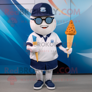 Navy Ice Cream Cone maskot...