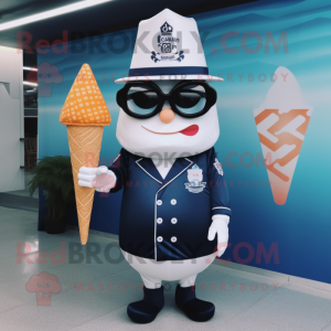 Navy Ice Cream Cone maskot...