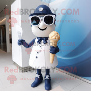 Navy Ice Cream Cone maskot...