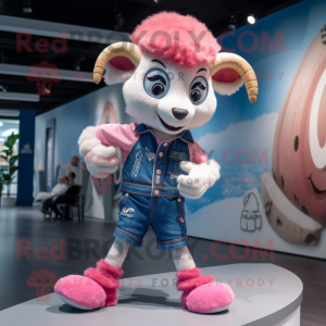 Pink Ram mascotte kostuum...