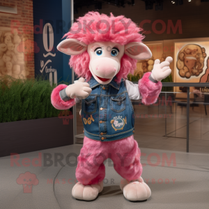 Pink Ram mascotte kostuum...