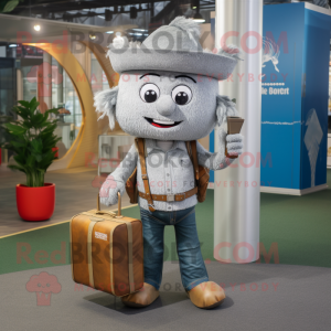 Silver Pad Thai mascot costume character dressed with a Bootcut Jeans and Handbags